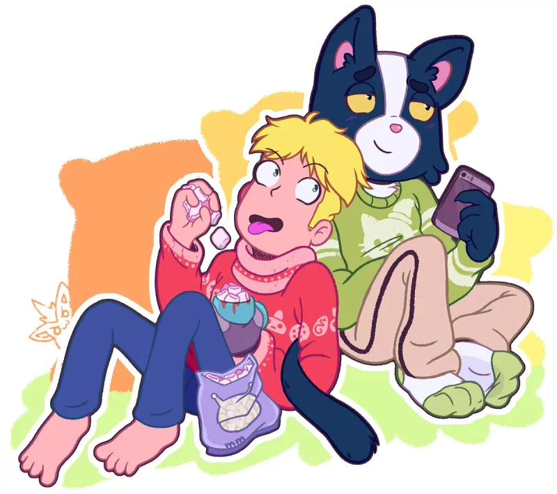 Garycato sweater Christmas tail shirt cup phone socks feet marshmallow blonde Avocato (Final Space) Gary Goodspeed TV Show Final Space Image