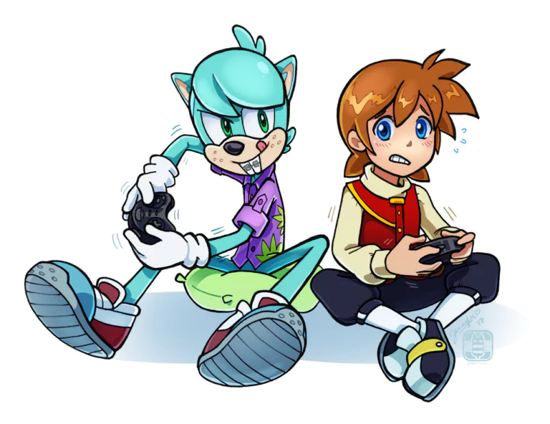 green eyes blue eyes Chris Thorndyke Dave the Intern TV Show Sonic Boom Image