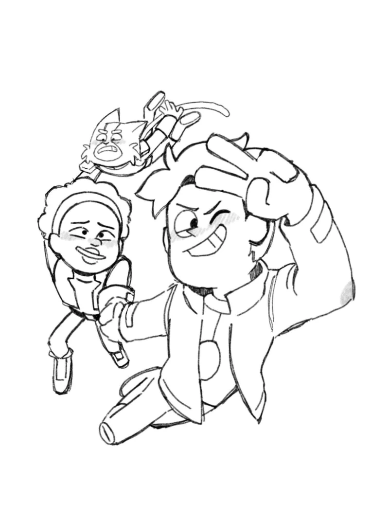 wink peace sign Quinn Airgon Avocato (Final Space) Gary Goodspeed TV Show Final Space Image