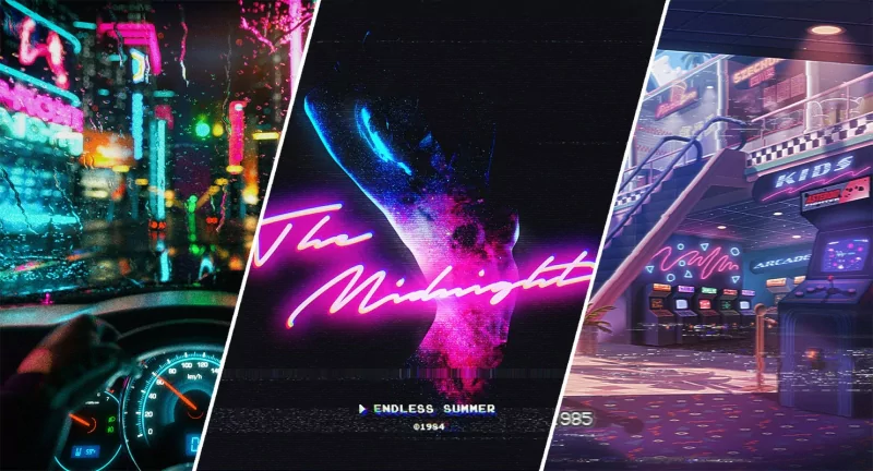 music The Midnight neon lights retro synthwave Image