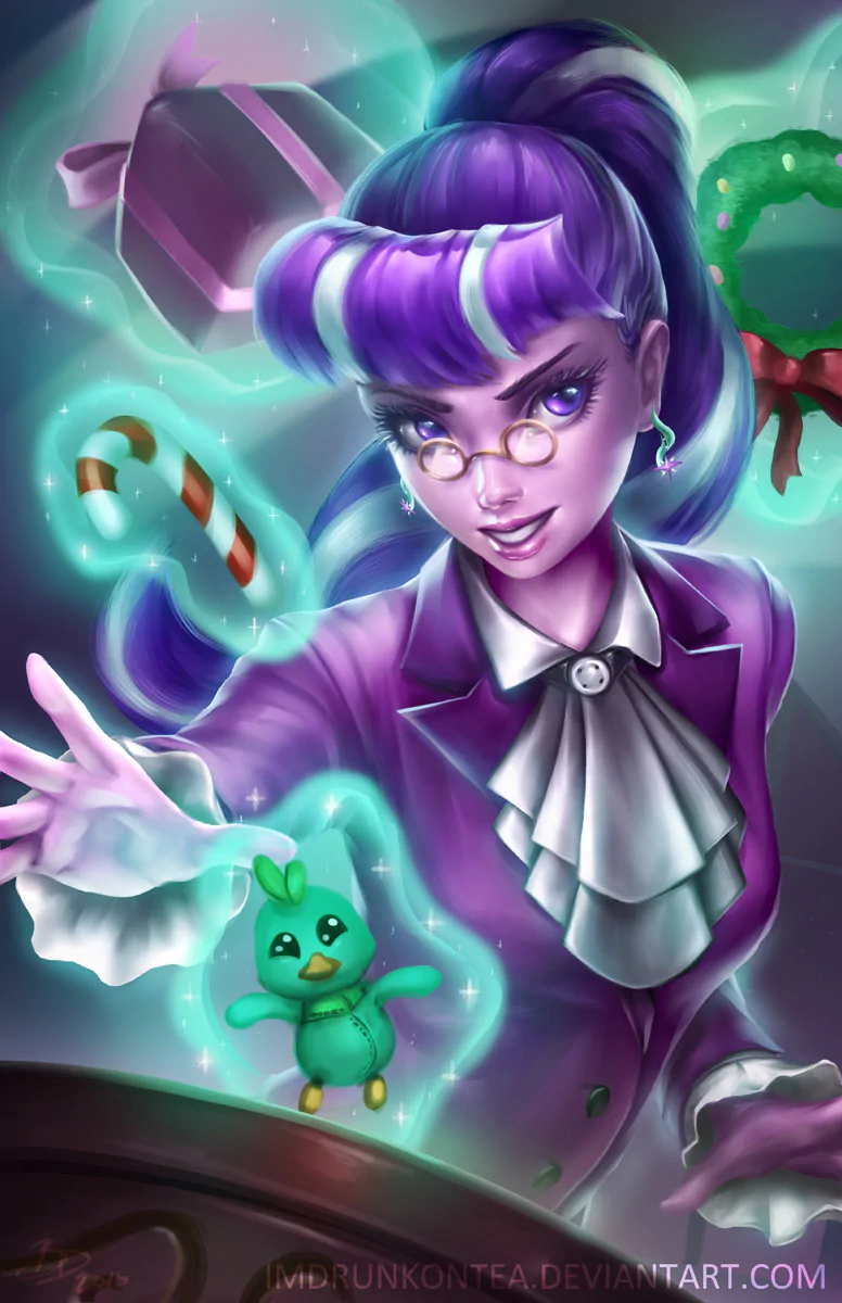 purple hair plush wreath candy cane magic purple eyes Starlight Glimmer TV Show My Little Pony: Equestria Girls Image