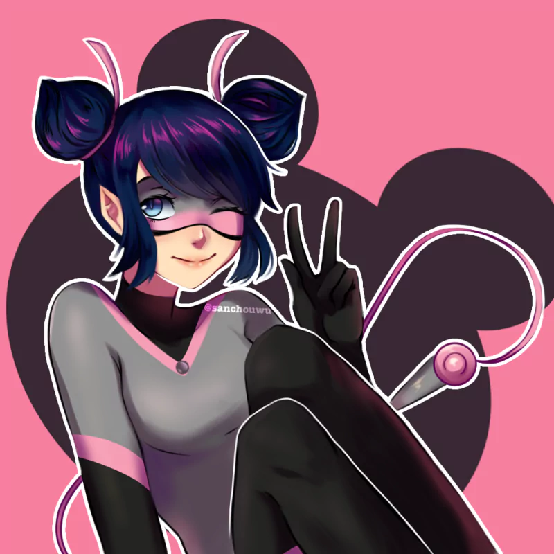 peace sign mask blue eyes Multimouse (Miraculous Ladybug) TV Show Miraculous Ladybug Image
