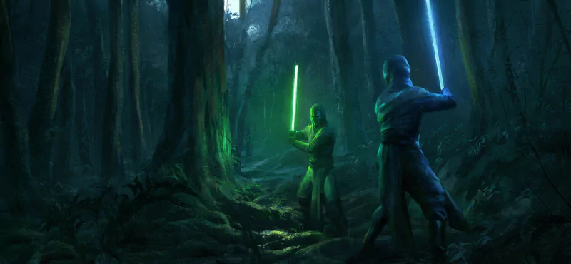  Luke Leia Training by Jon McCoy