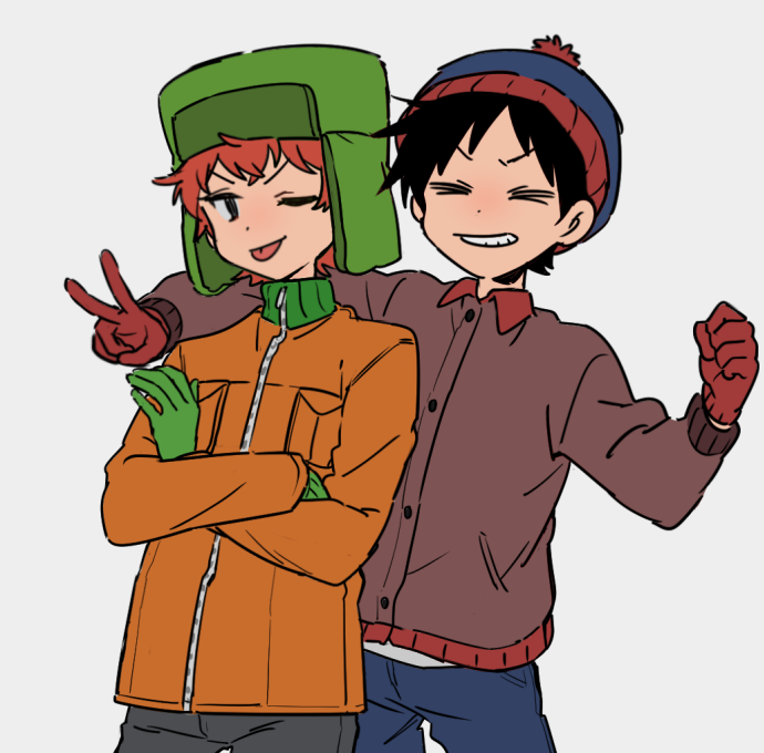 Download Hat Smile Peace Sign Kyle Broflovski Stan Marsh TV Show South Park Art