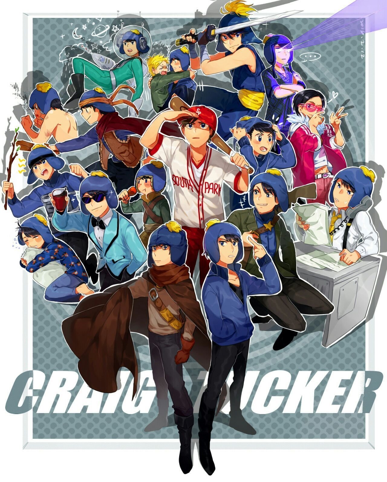 Download Tweek Tweak Hat Cap Baseball Bat Super Craig (South Park) Craig Tucker TV Show South Park Art