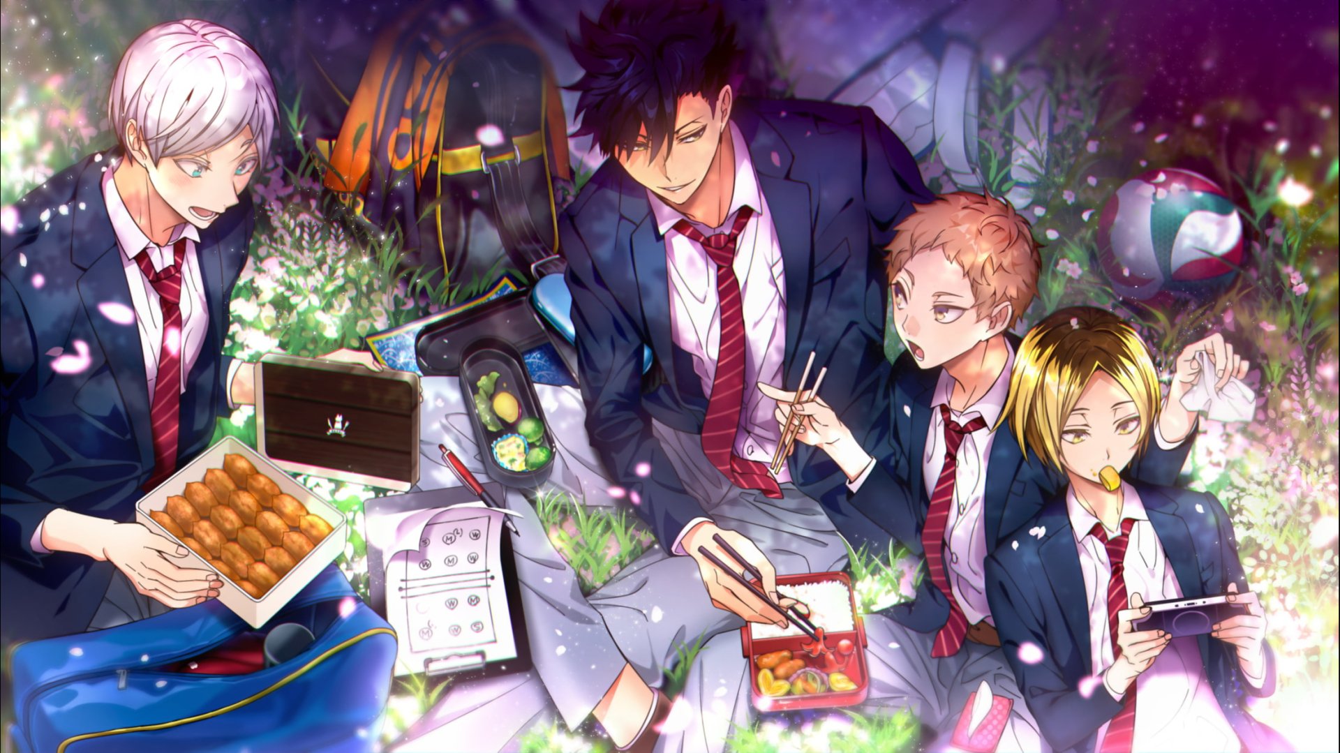 Download Tuxedo Morisuke Yaku Kenma Kozume Lev Haiba Tetsurō Kuroo Nekoma High Haikyū!! Anime Art