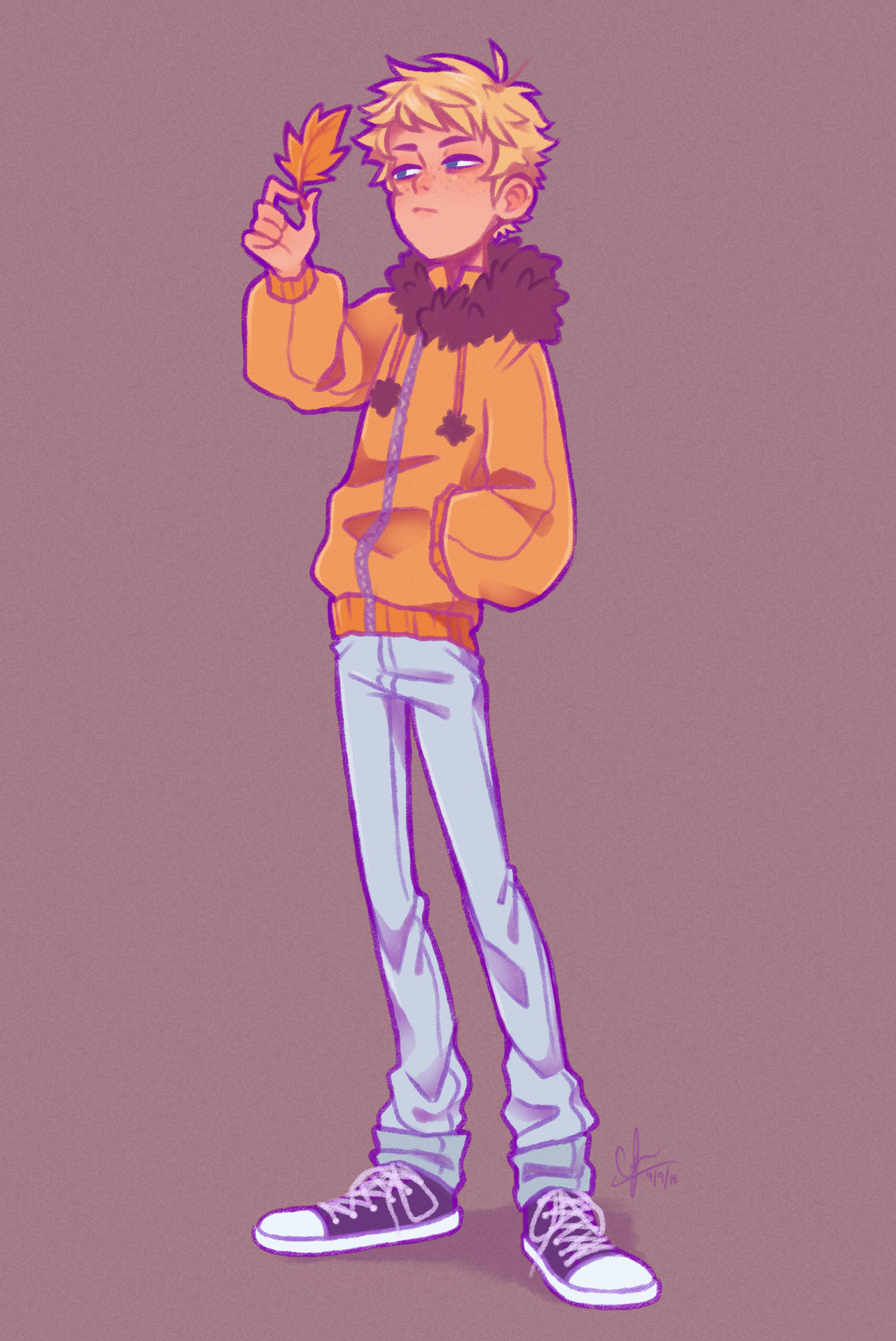 Download Hoodie Sneakers Blonde Leaf Kenny McCormick TV Show South Park Art