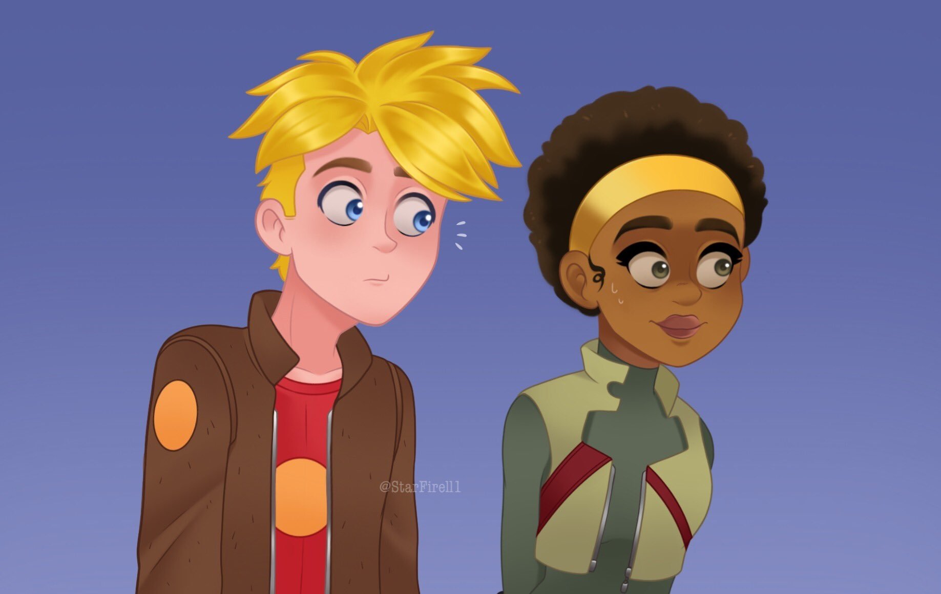 Download Brown Hair Blue Eyes Blonde Quinn Airgon Gary Goodspeed TV Show Final Space Art