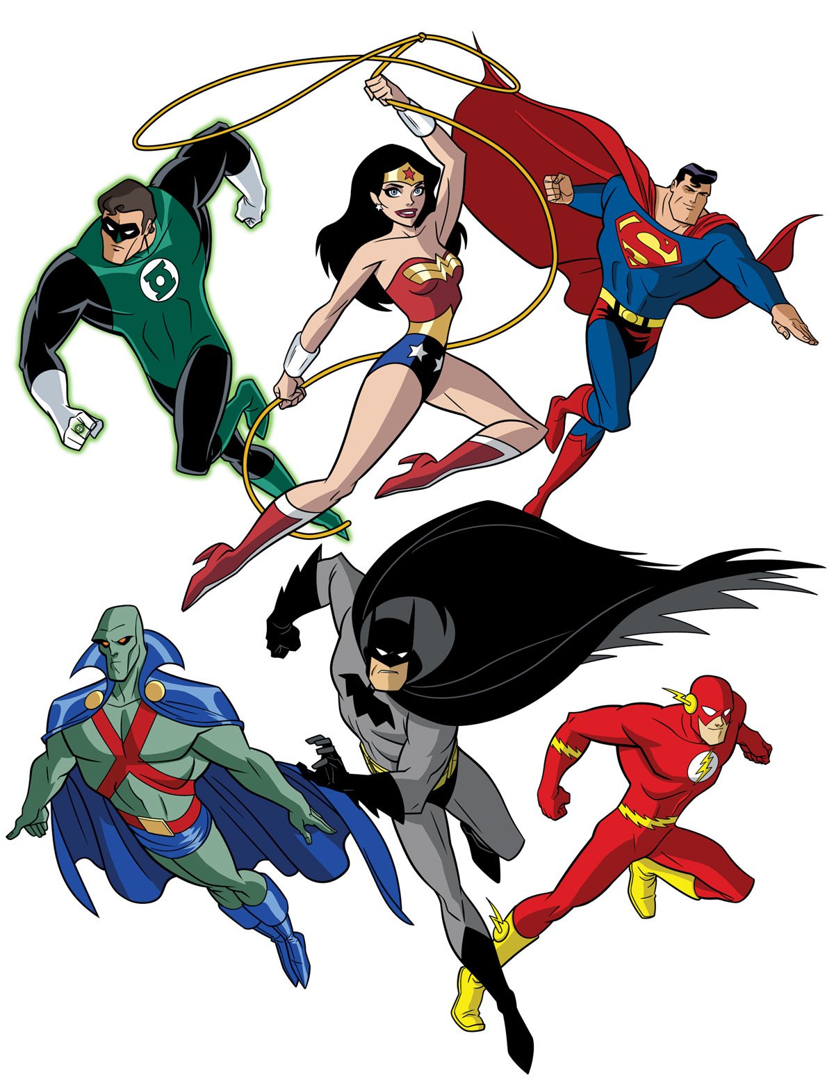 Download Wally West Batman Diana Prince Hal Jordan Lasso Of Truth Martian Manhunter Flash Wonder Woman Superman Green Lantern Comic Justice League Art