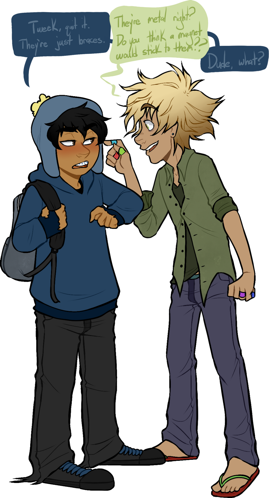 Download Blonde Black Hair Backpack Feet Hat Sandal Craig Tucker Tweek Tweak TV Show South Park Art