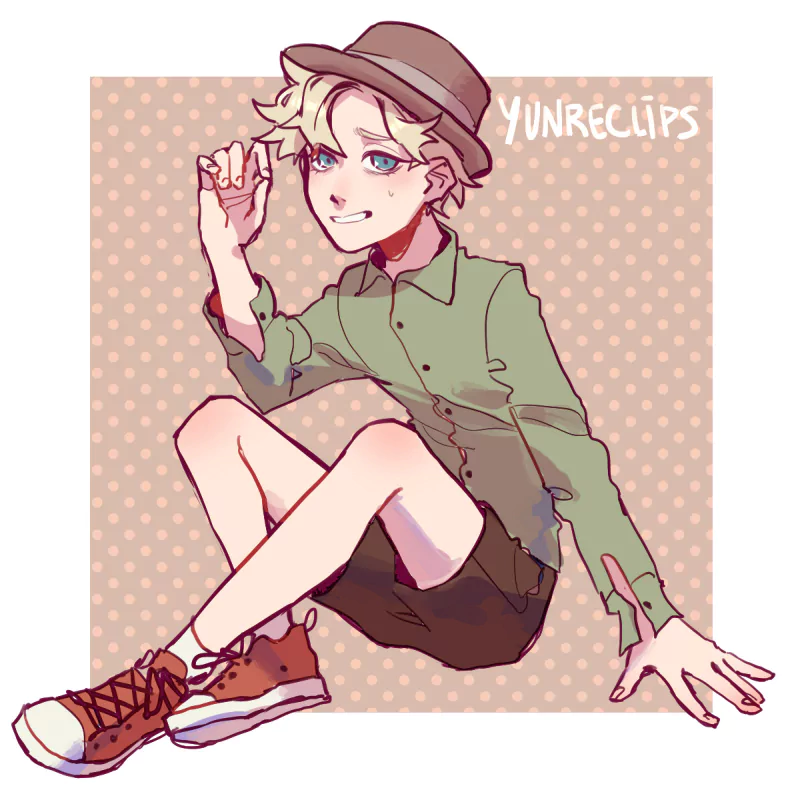smile blonde sneakers hat shorts legs Tweek Tweak TV Show South Park Image