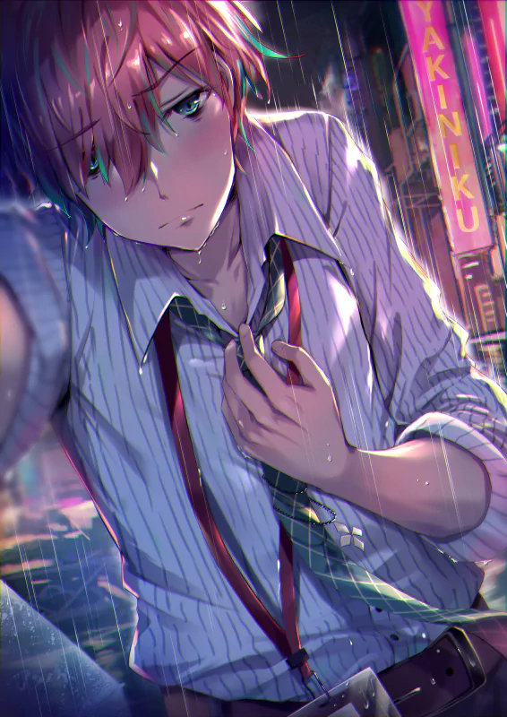 rain pink hair blue eyes Doppo Kannonzaka Anime Hypnosis Mic Rain Anime Image