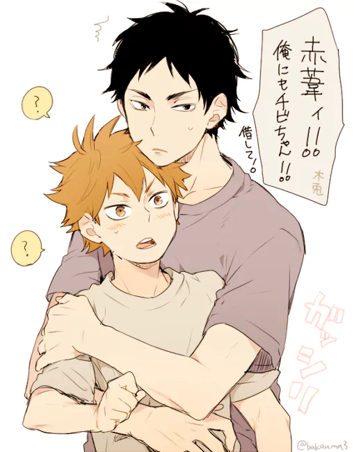  Akaashi holding Hinata