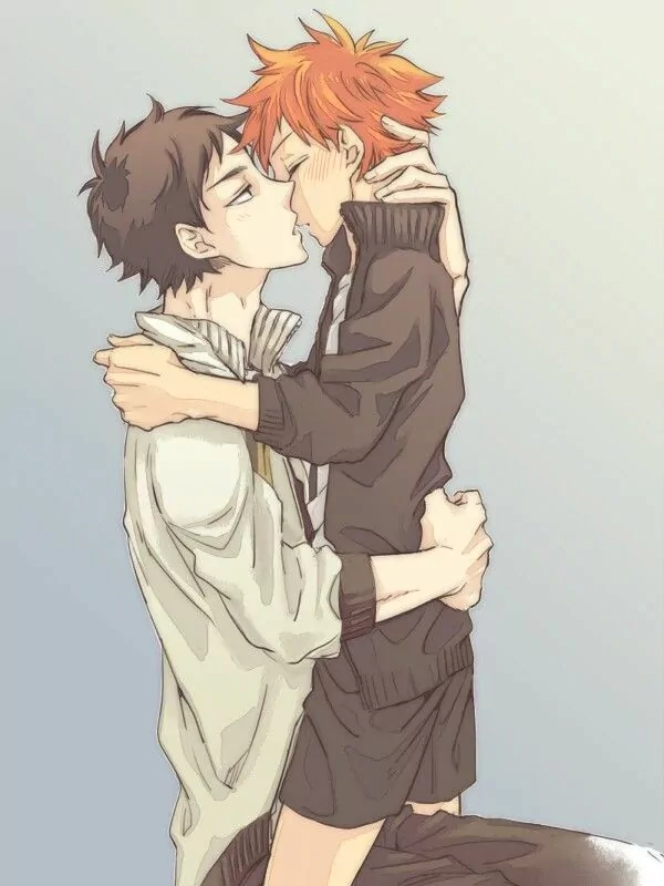 couple Keiji Akaashi Shōyō Hinata orange hair Haikyū!! Anime anime couple Image