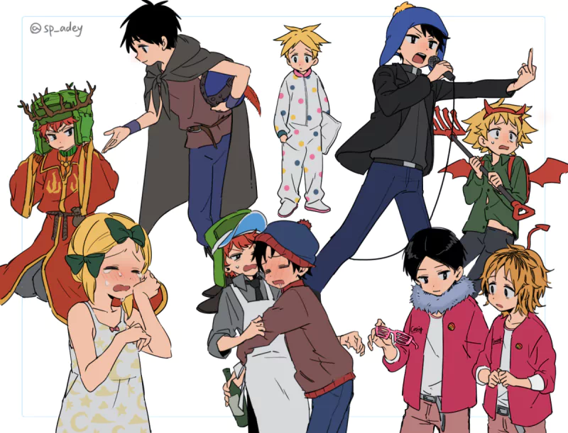 Stan Marsh Butters Stotch Kyle Broflovski Tweek Tweak TV Show South Park Image