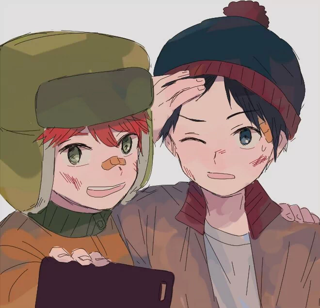 red hair black hair hat Kyle Broflovski Stan Marsh TV Show South Park Image