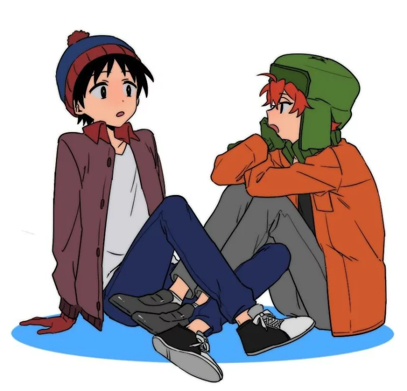 red hair black hair sneakers hat Kyle Broflovski Stan Marsh TV Show South Park Image