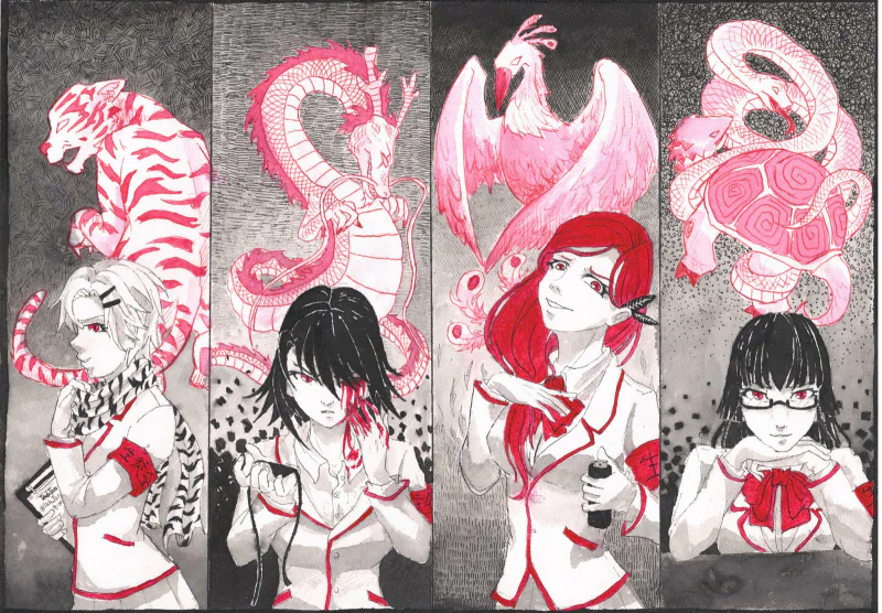 Shiromi Torayoshi Kuroko Kamenaga Akane Toriyasu Aoi Ryugoku video game Yandere simulator Image