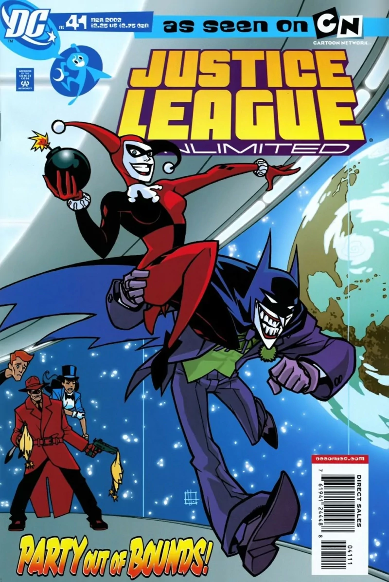 Justice League Unlimited Crimson Avenger Elongated Man Zatanna Harley Quinn Joker Comic Image