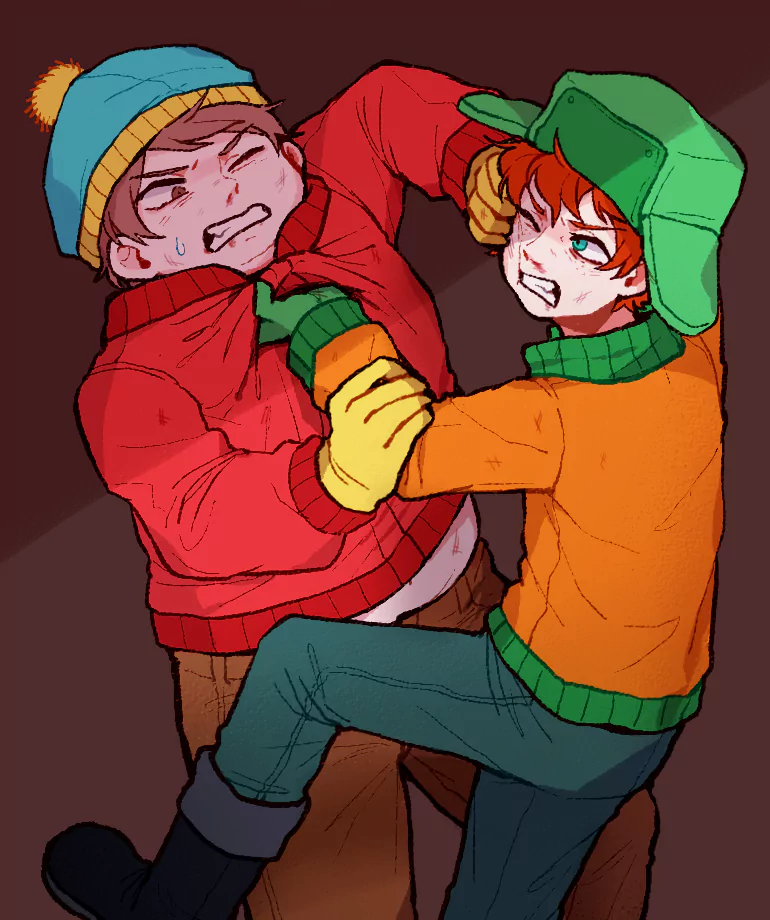 brown hair hat red hair Eric Cartman Kyle Broflovski TV Show South Park Image