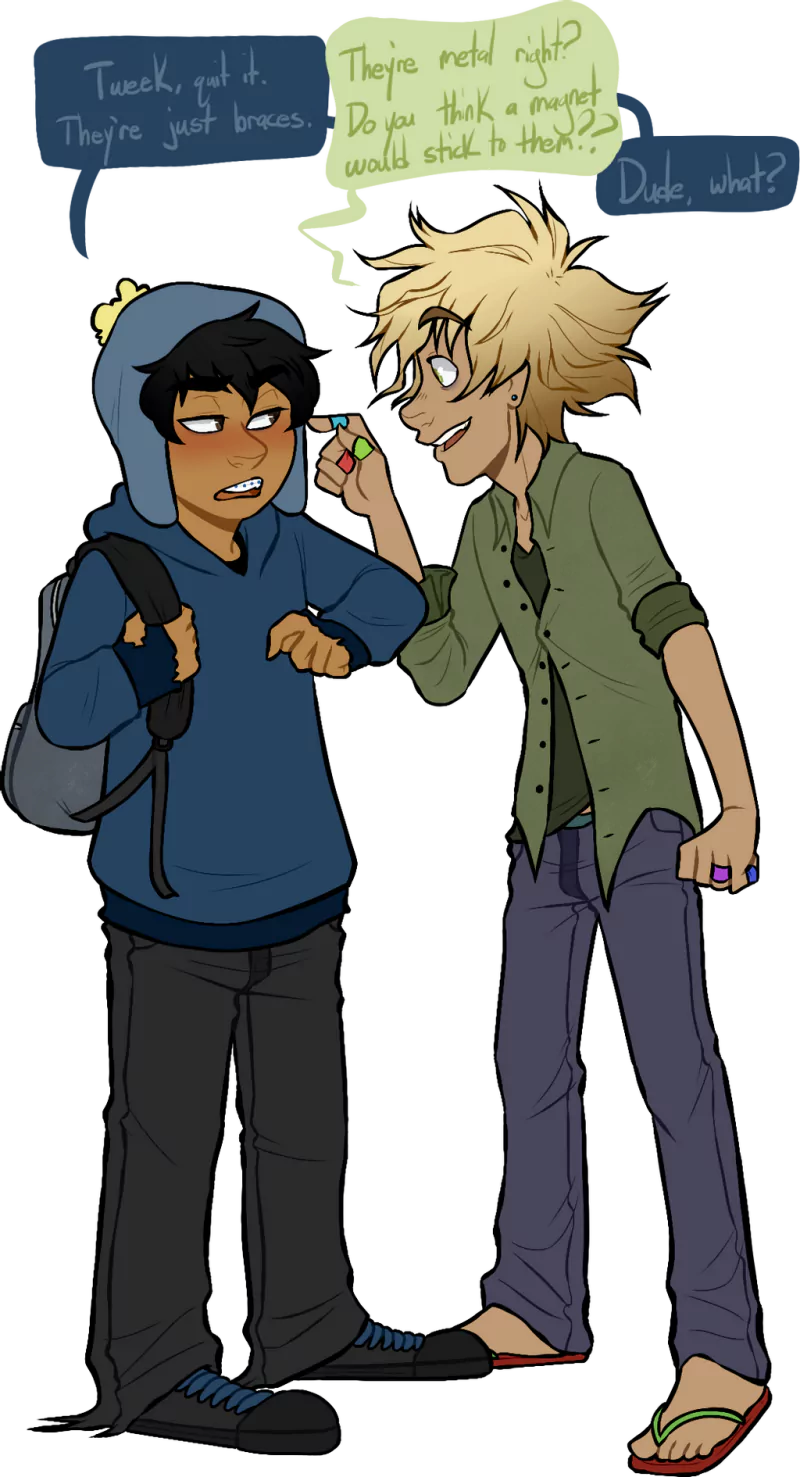 blonde black hair backpack feet hat sandal Craig Tucker Tweek Tweak TV Show South Park Image