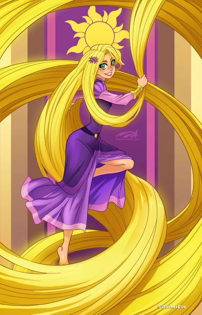 dress pink dress green eyes Tangled blonde long hair Rapunzel TV Show Tangled: The Series Image