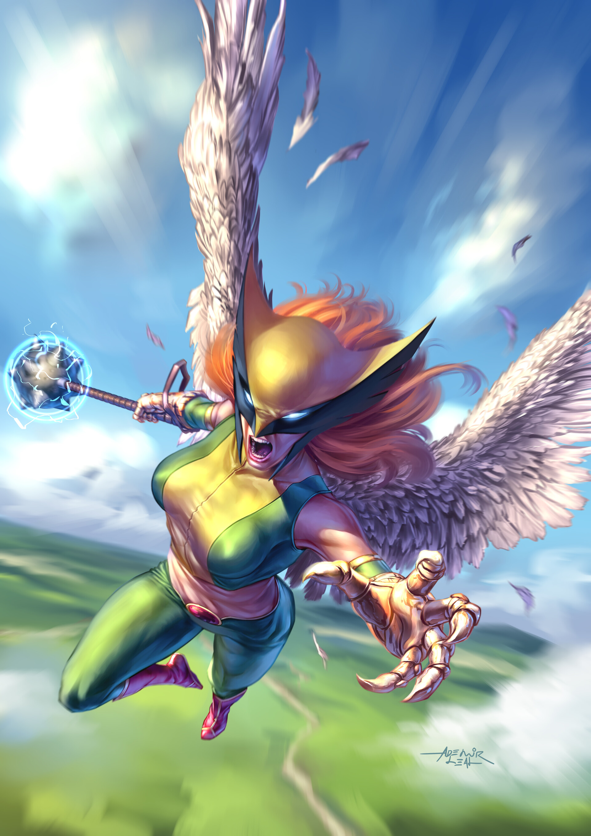 Hawkgirl Art by ademirdesenhos