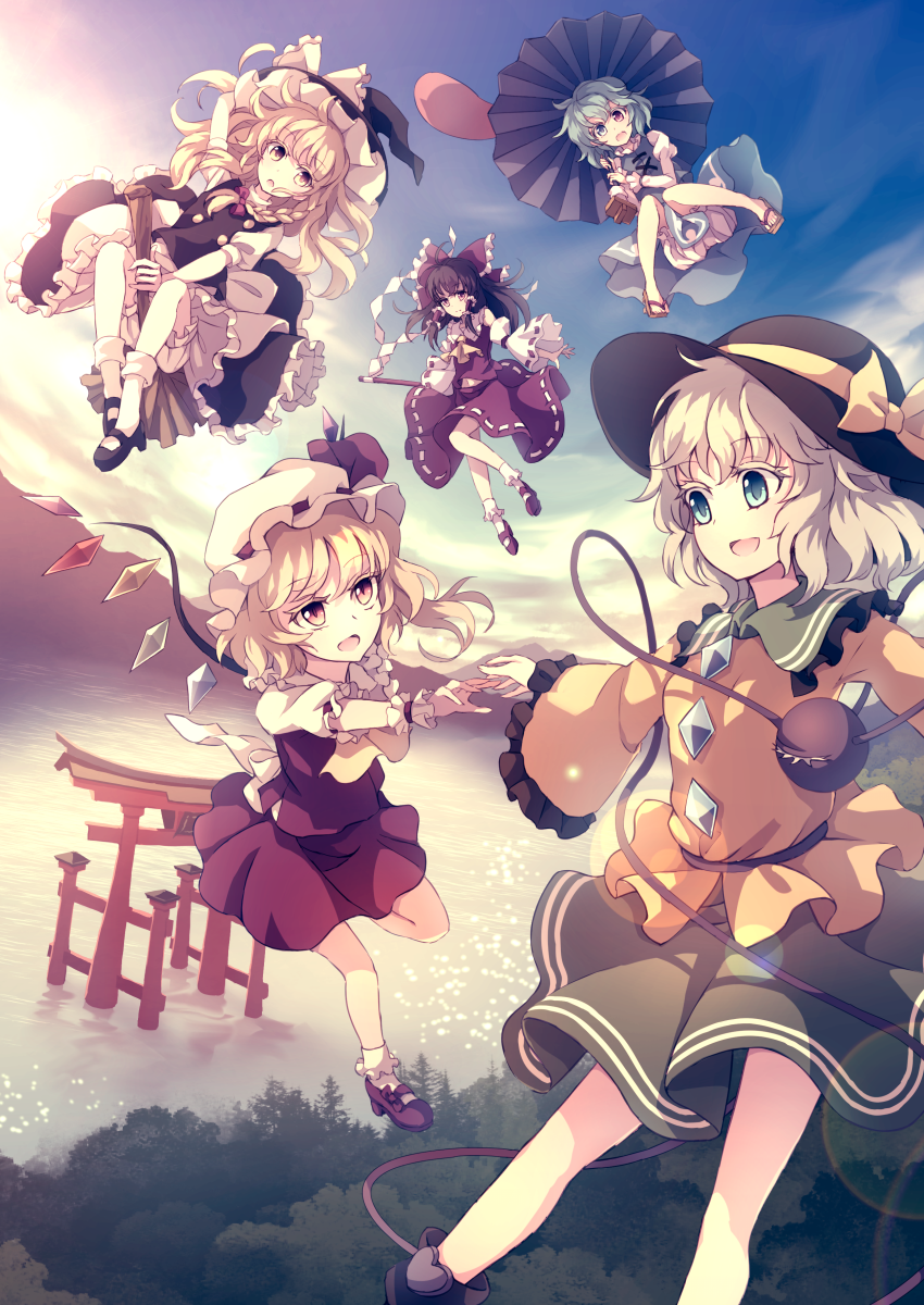 Download Marisa Kirisame Reimu Hakurei Flandre Scarlet Koishi Komeiji Kogasa Tatara Anime Touhou Art
