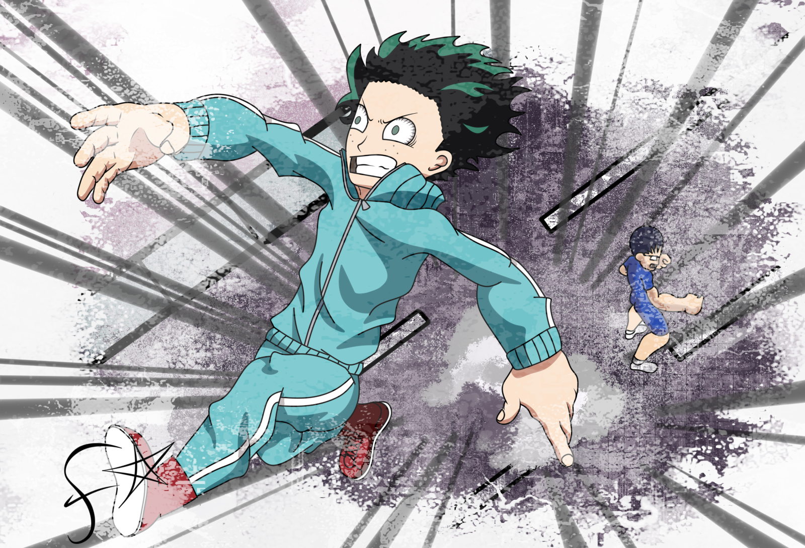 Izuku Midoriya's First Smash by Bluenissimo
