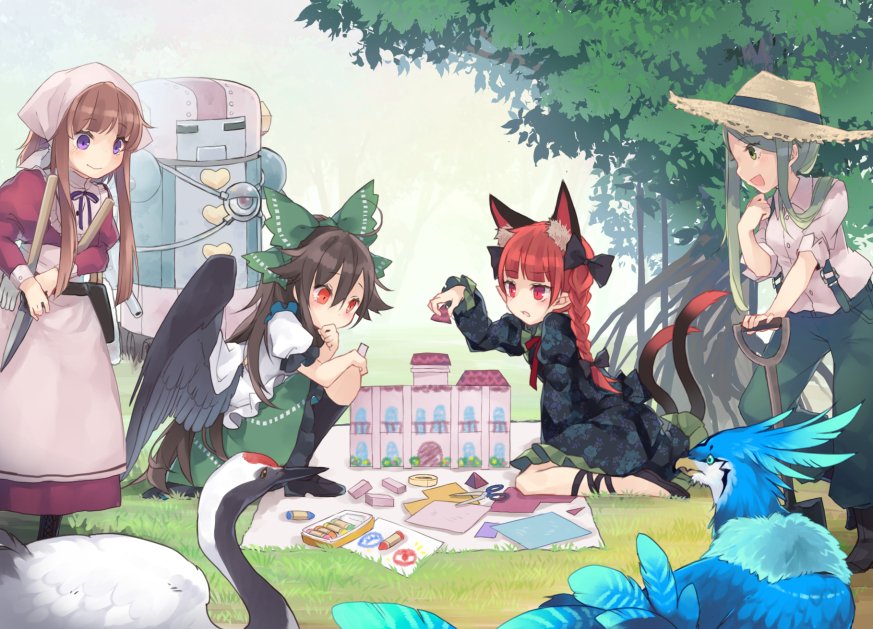 Download Satono Nishida Mai Teireida Rin Kaenbyou Utsuho Reiuji Anime Touhou Art