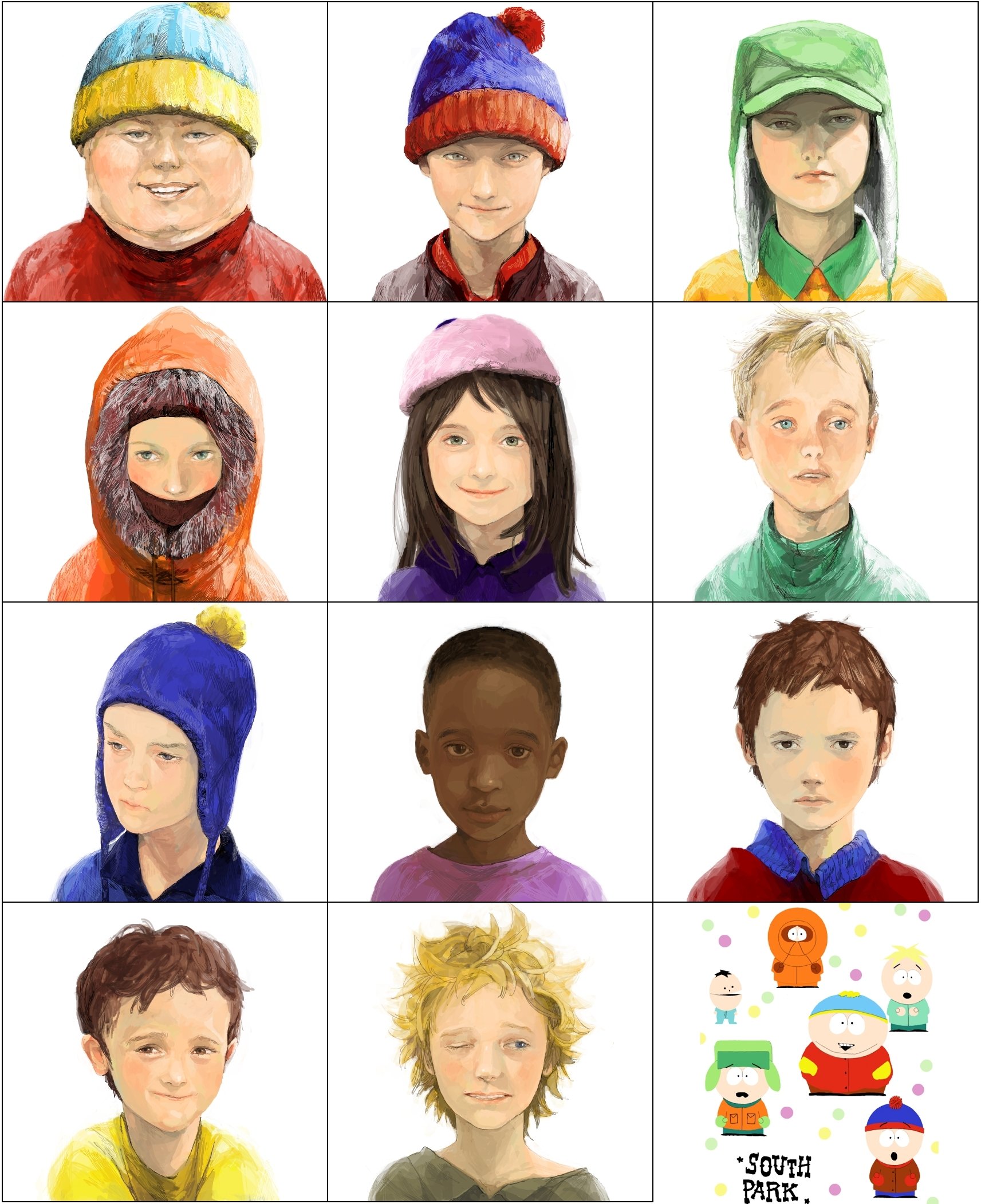 Download Clyde Donovan Jimmy Valmer Tweek Tweak Craig Tucker Kenny  McCormick Tolkien Black Butters Stotch Stan Marsh Wendy Testaburger Face TV  Show South Park Art, image size:1713x2102