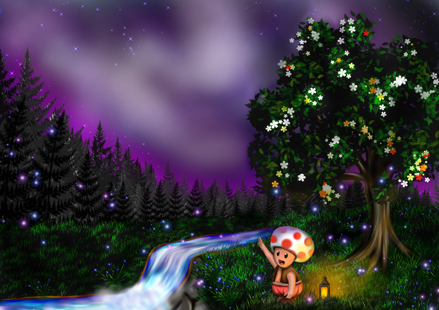 Toad magical night by MariaCamicoArt