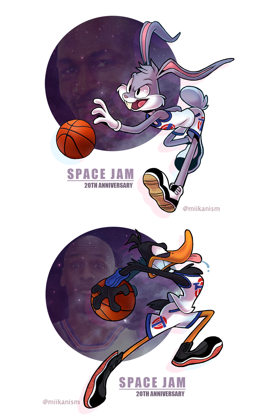 Download Michael Jordan Basketball Daffy Duck Bugs Bunny Movie Space Jam Art