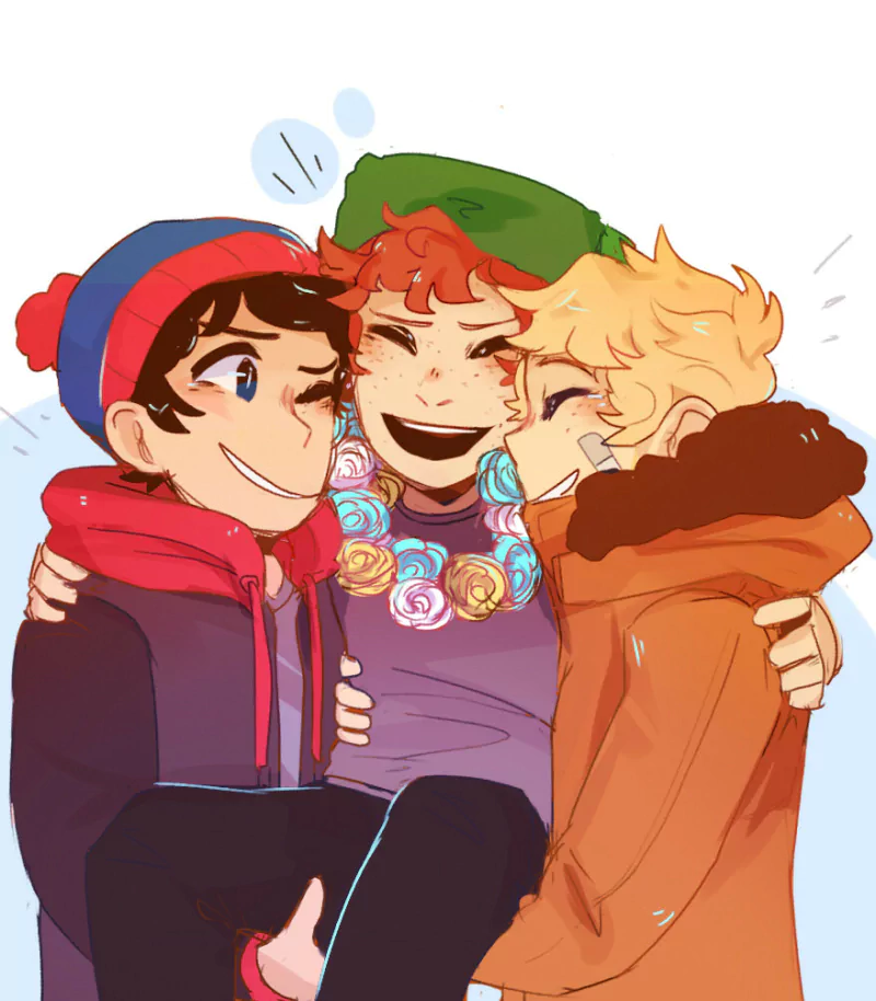 black hair blonde red hair Stan Marsh Kenny McCormick Kyle Broflovski TV Show South Park Image
