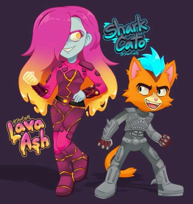 pink hair crossover Little Cato (Final Space) Ash Graven TV Show Final Space Image