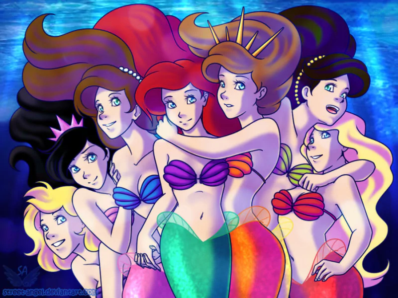 long hair brown hair black hair blonde The Little Mermaid mermaid Adella (The Little Mermaid) Alana (The Little Mermaid) Arista (The Little Mermaid) Aquata (The Little Mermaid) Attina (The Little Mermaid) red hair Ariel (The Little Mermaid) movie The Little Mermaid (1989) Image