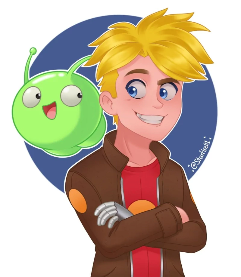 alien jacket smile blue eyes blonde Mooncake (Final Space) Gary Goodspeed TV Show Final Space Image