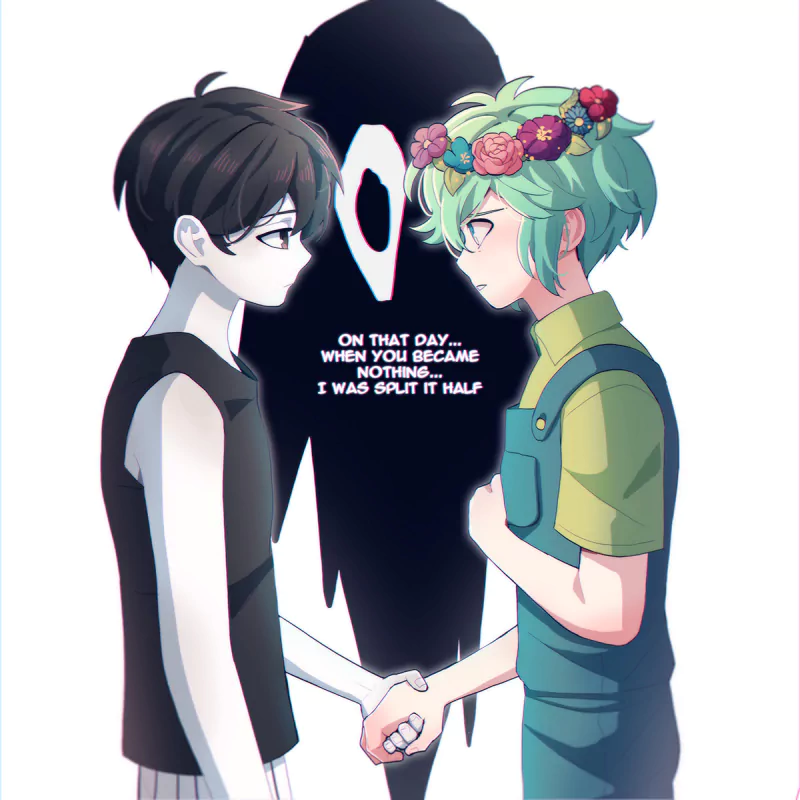 Something (Omori) green hair black hair OMORI Basil (Omori) Omori (Character) video game Image