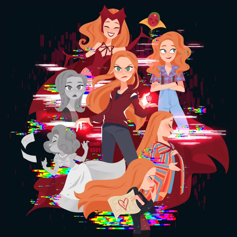 red hair Vision (Marvel Comics) Scarlet Witch Wanda Maximoff TV Show WandaVision Image