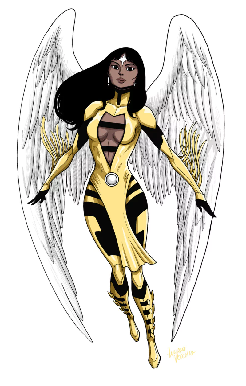 black hair DC Comics wings Dawnstar Comic Legion of Super-Heroes Image