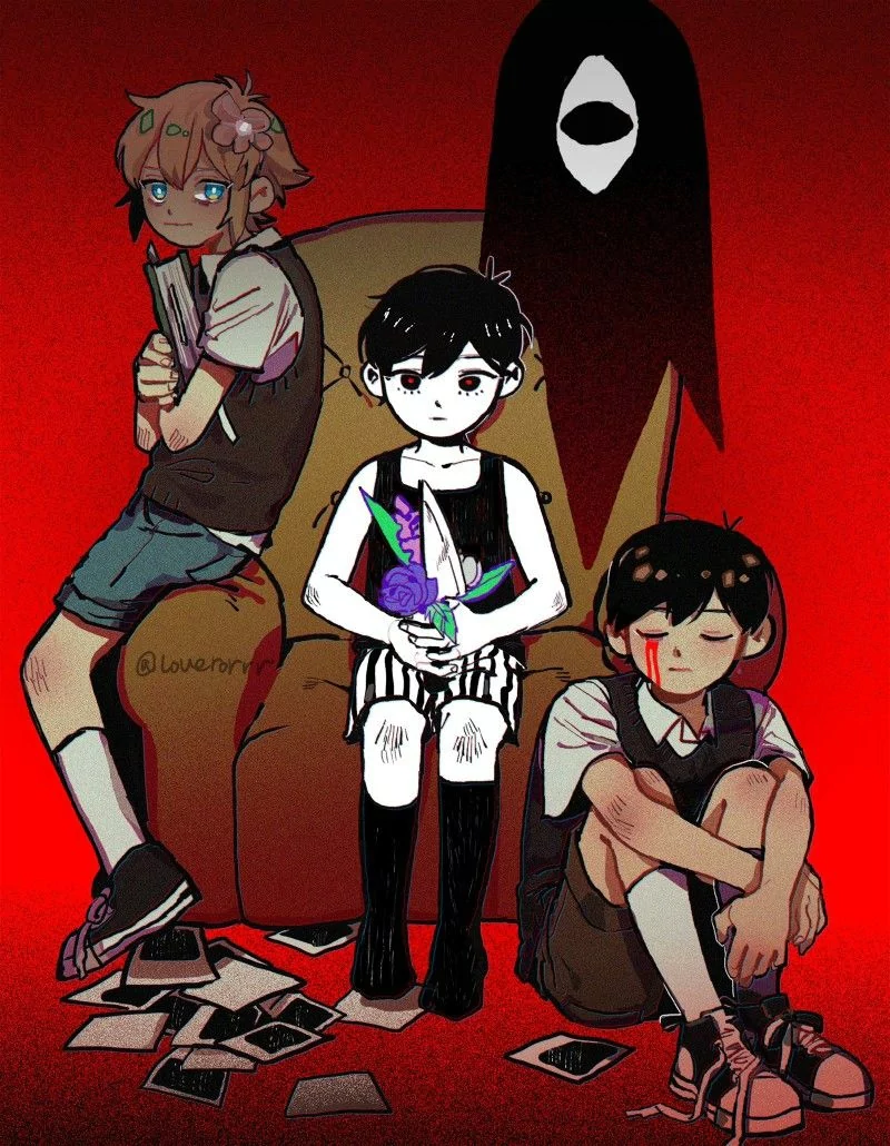 socks Something (Omori) blonde black hair sneakers Sunny (Omori) Basil (Omori) Omori (Character) OMORI video game Image