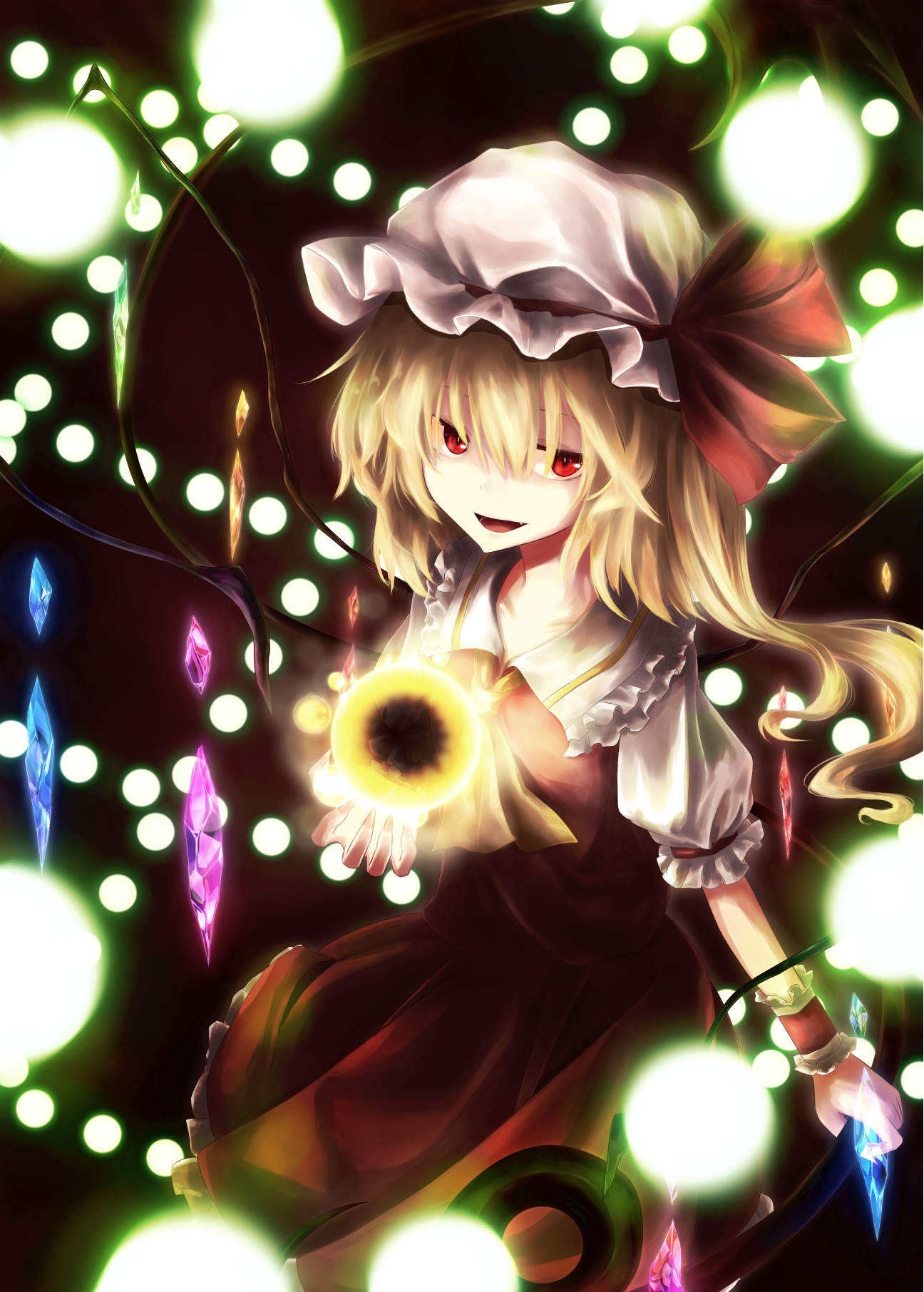 Touhou 6. Flandre Scarlet Touhou 6. Тохо девочка с крыльями. Touhou Art. Flandre Scarlet Art.