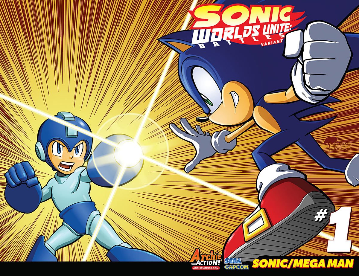 Download Rock (Mega Man) Archie Comics Mega Man Sonic The Hedgehog Comic Sonic & Mega Man: Worlds Unite Art