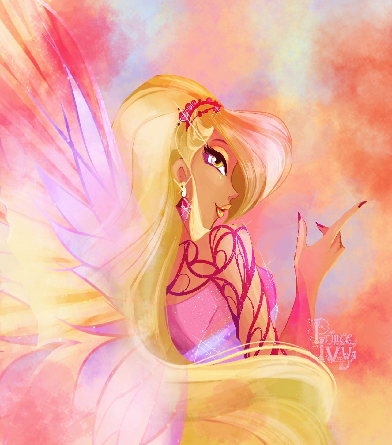 Download Long Hair Yellow Eyes Wings Blonde Fairy Stella (Winx Club) TV Show World Of Winx Art