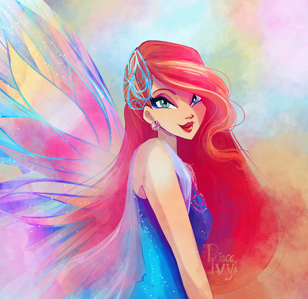 Download Long Hair Wings Red Hair Bloom (Winx Club) TV Show World Of Winx Art