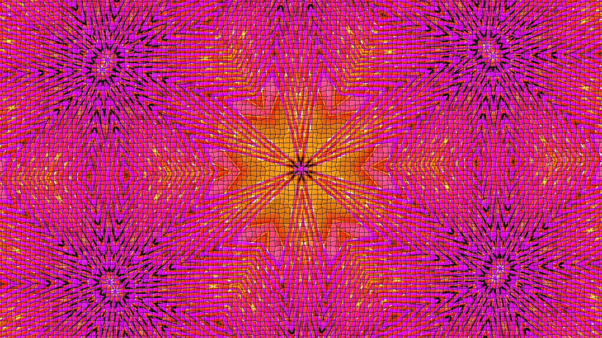 Pink and Yellow Coloured Mosaic Kaleidoscope by lonewolf6738