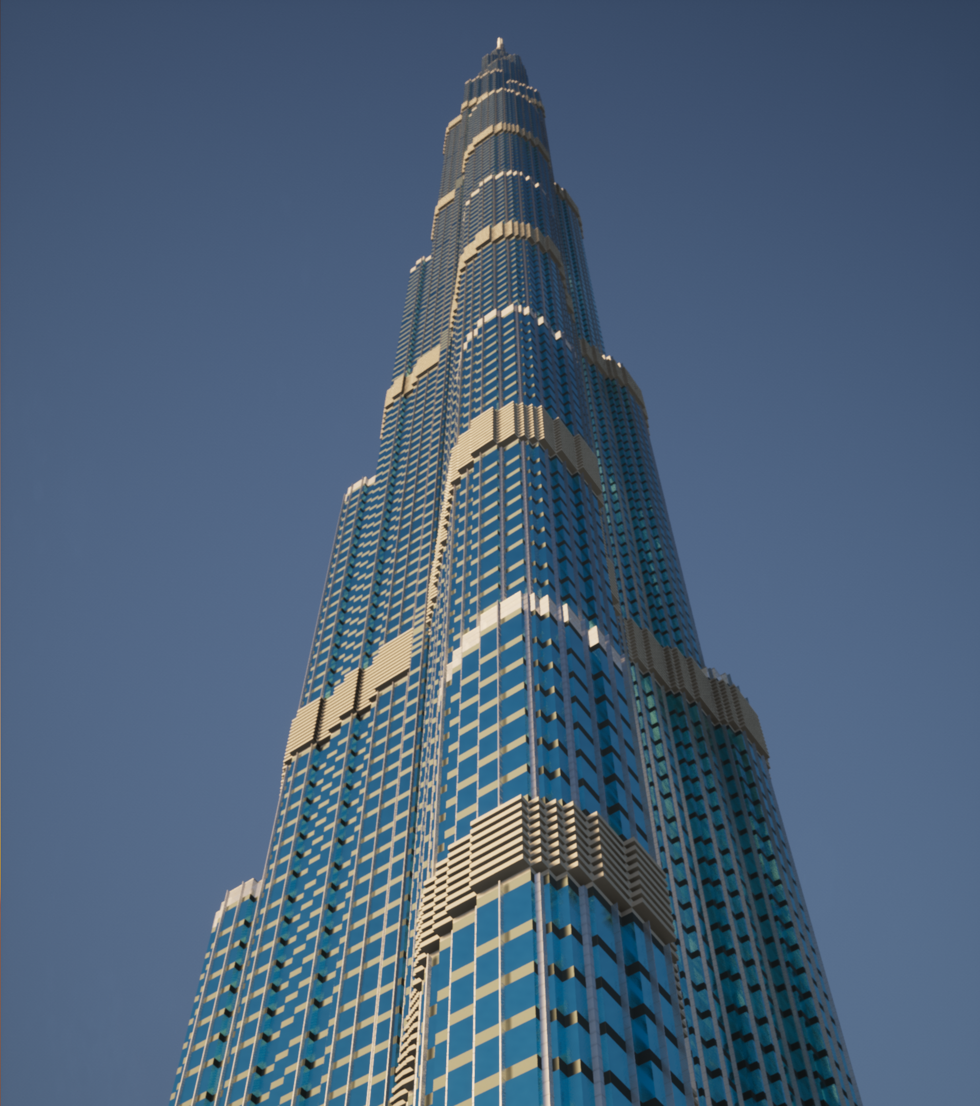Download United Arab Emirates Dubai Burj Khalifa Video Game Minecraft Art