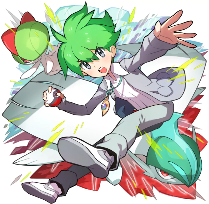 Gallade (Pokémon) Mega Gallade (Pokemon) pokeball green hair Wally (Pokemon) video game Pokemon Image