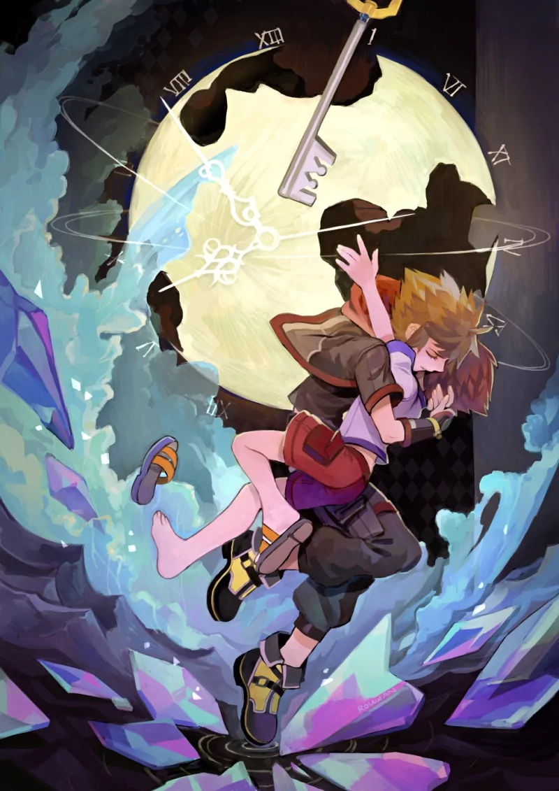 shoe hug feet sandal brown hair Keyblade Sora (Kingdom Hearts) video game Kingdom Hearts III Image