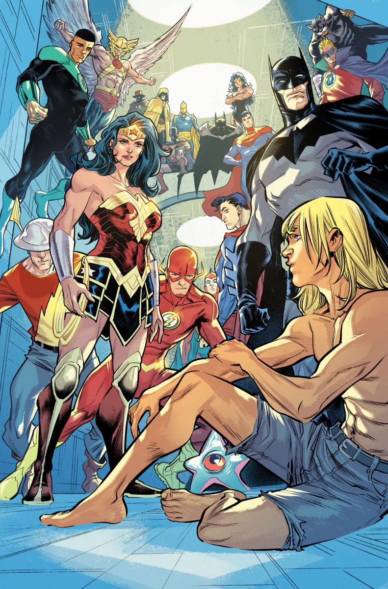Wildcat (DC Comics) Barry Allen Alan Scott (DC Comics) Hourman (DC Comics) Jay Garrick Carter Hall Doctor Fate (DC Comics) John Stewart (Green Lantern) Superman Hawkman (DC Comics) Batman Flash Wonder Woman Kamandi (DC Comics) Comic Justice League Image